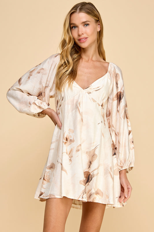 Cream floral dress