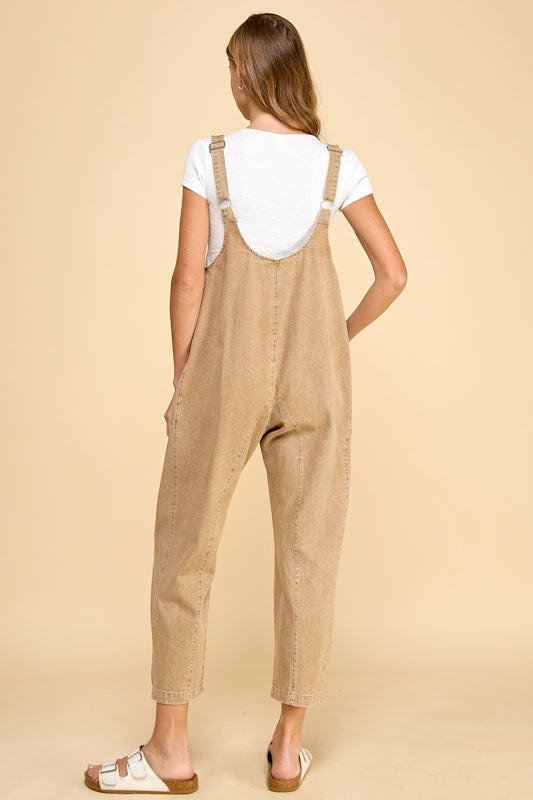 Tan Denim Jumpsuit