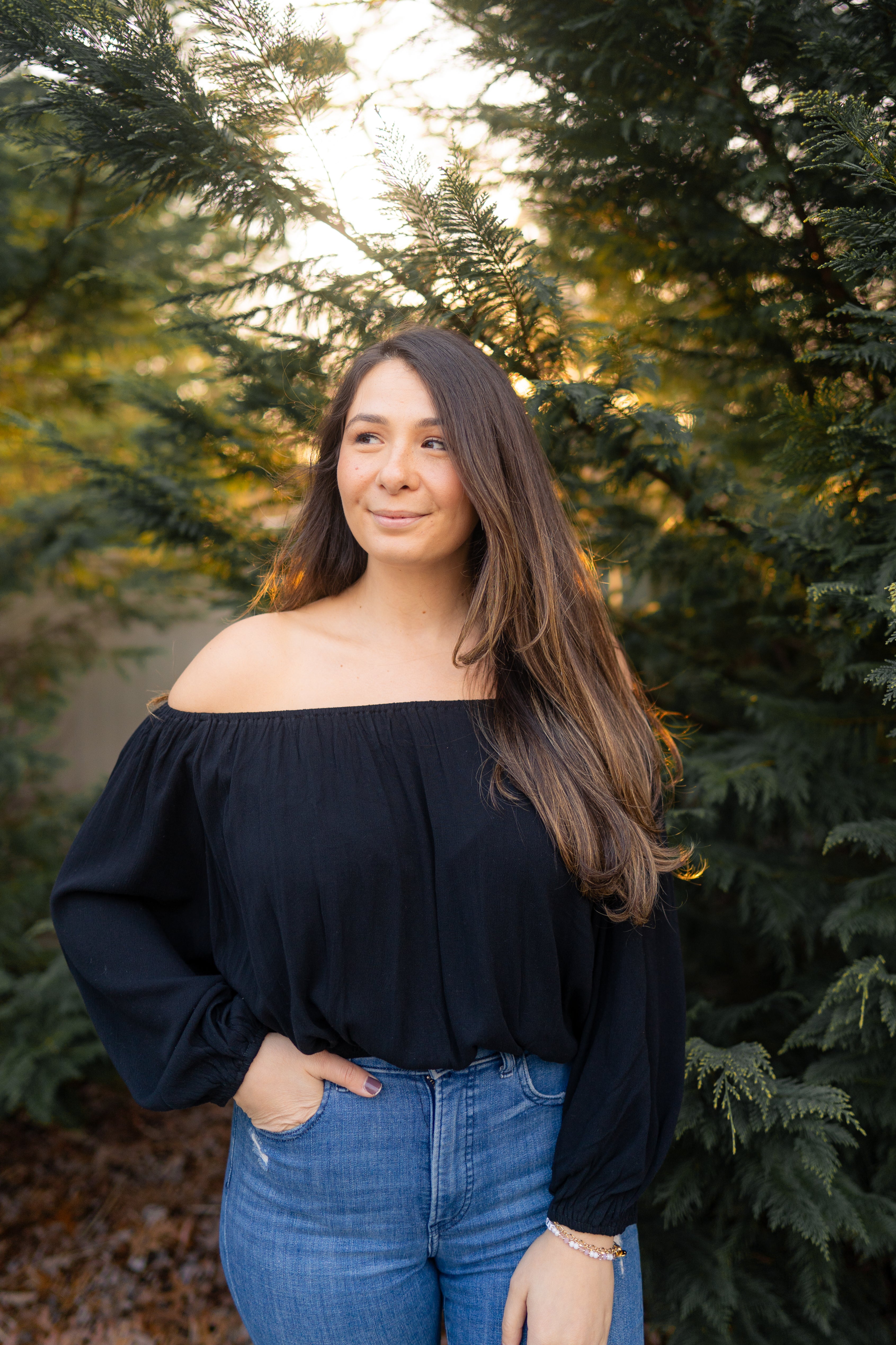 Toni Black Off Shoulder Top