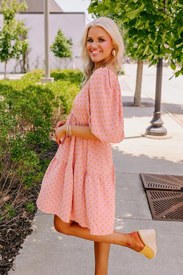 Flamingo Polka Dot Dress
