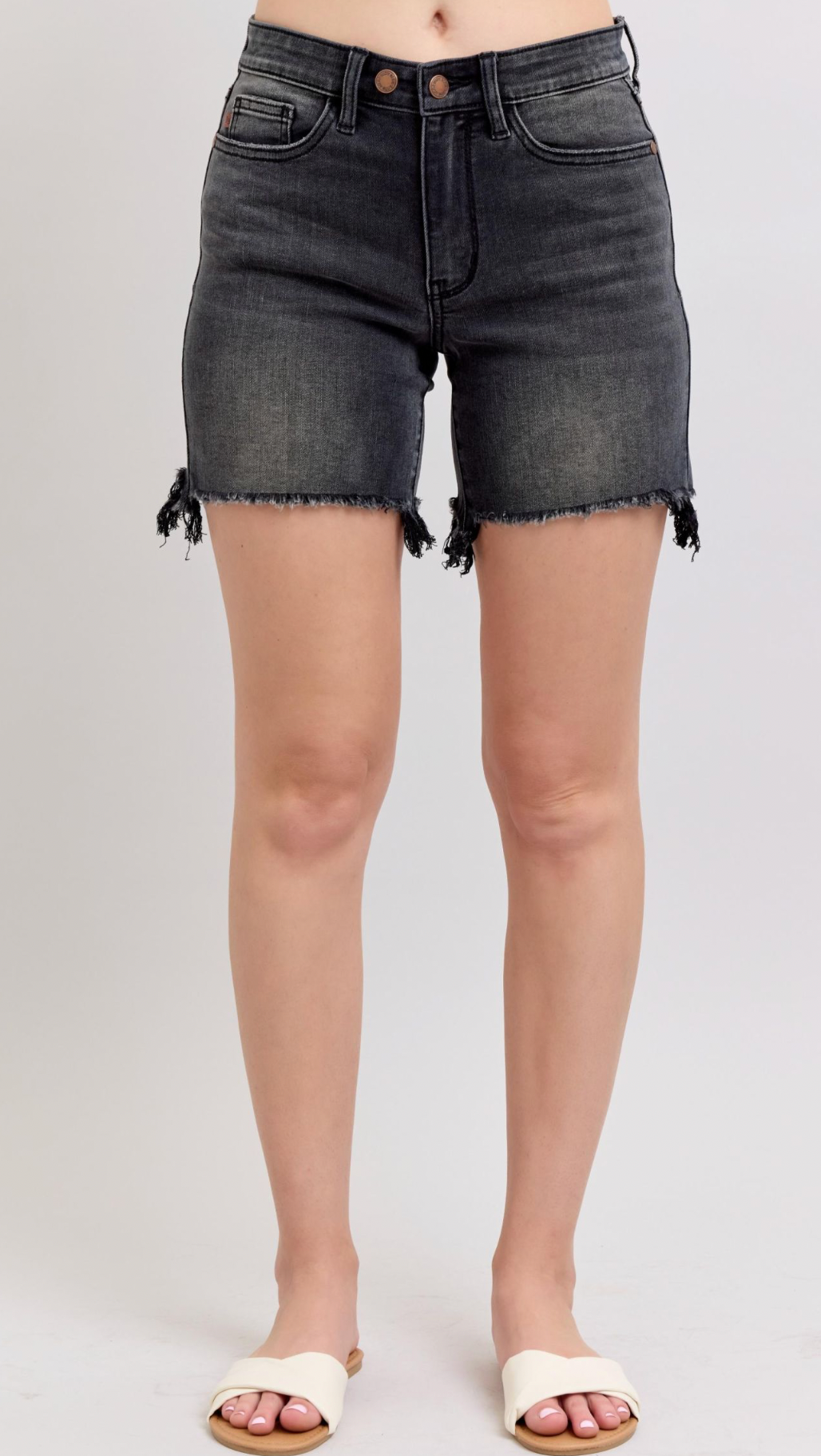 Mid Rise Black Dad Short