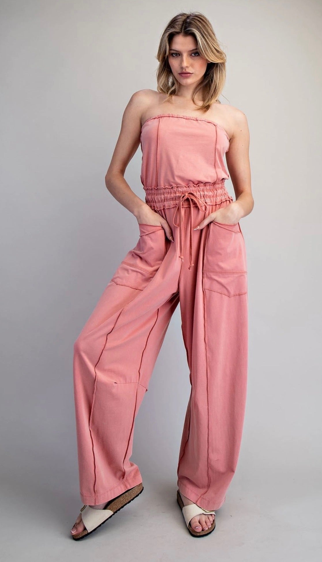 Slate Rose Mineral Wash Jumpsuit