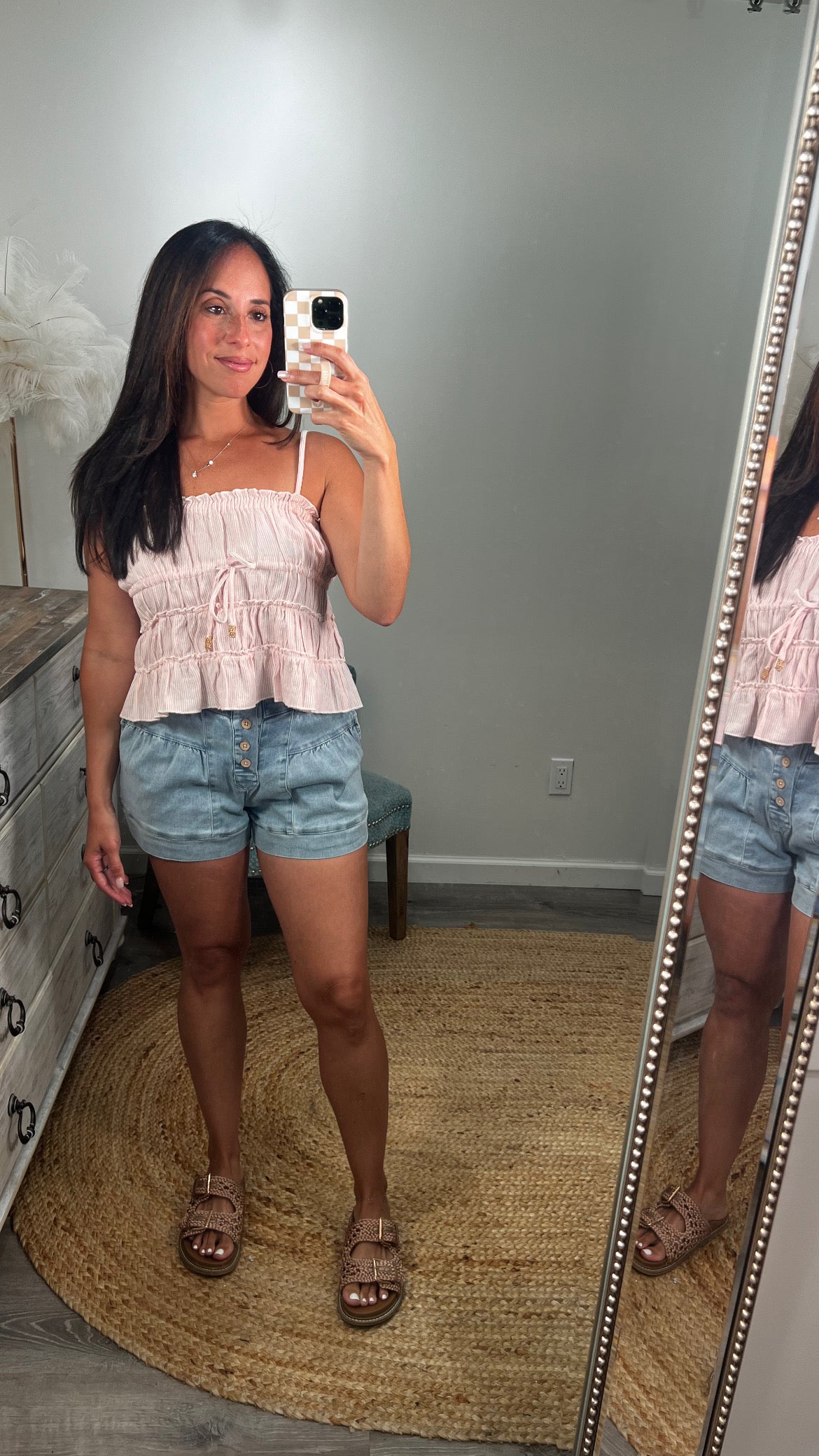 Denim Button Front Short