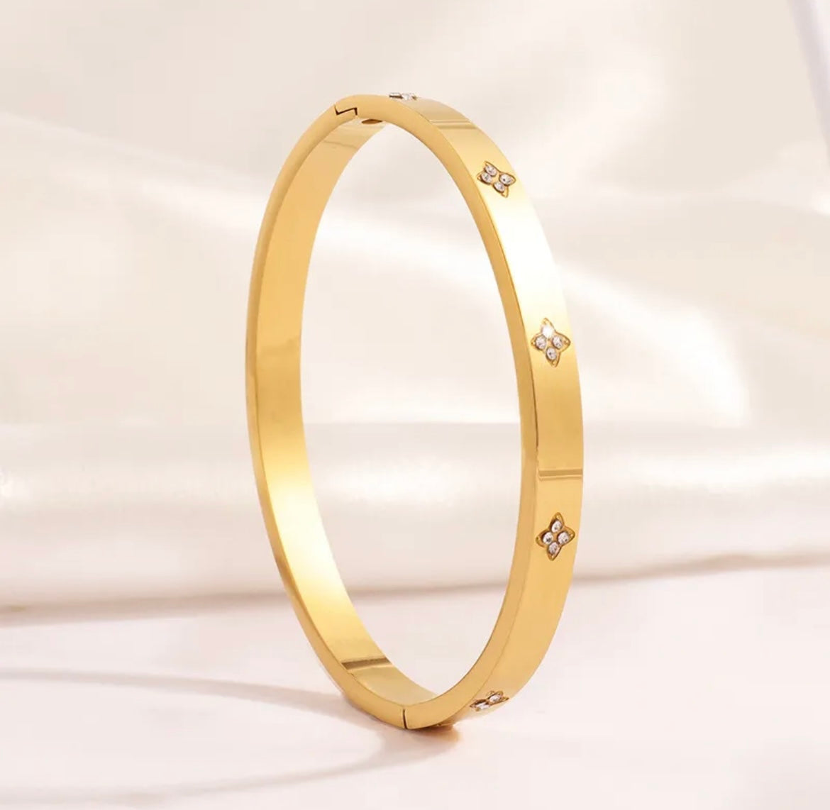 Diamond Flower Bangle
