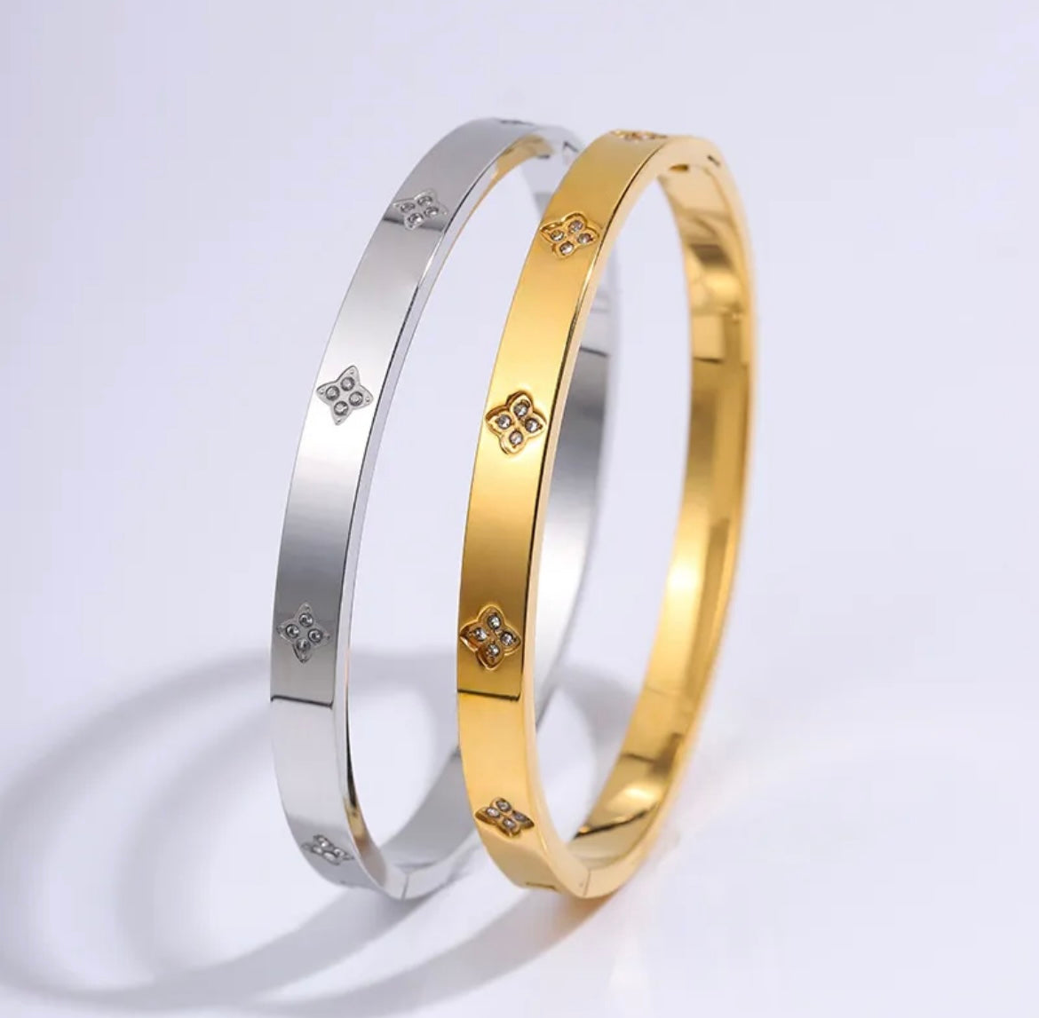 Diamond Flower Bangle