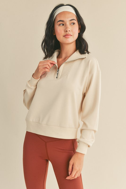 Super Soft Half Zip Pullover - CREAM