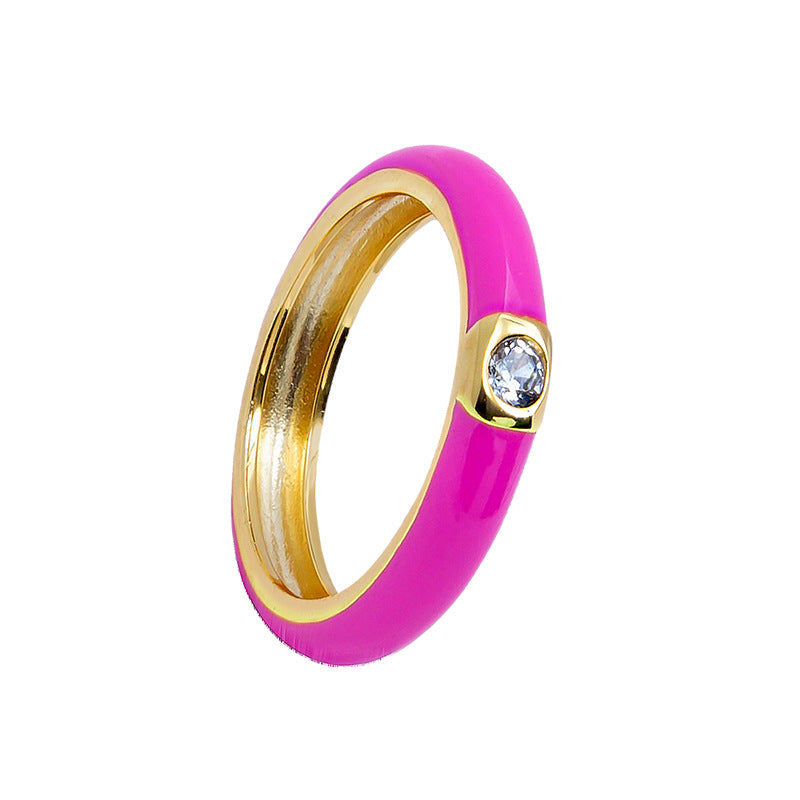 Skylar Solitaire Diamond Enamel Ring