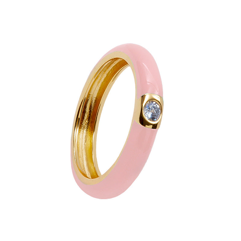Skylar Solitaire Diamond Enamel Ring
