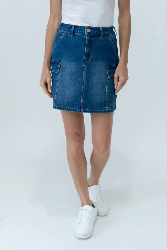 Kyra Denim Cargo Skirt