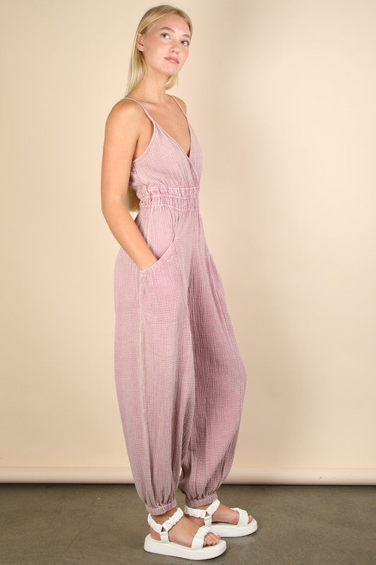 Mineral Washed Cotton Jumpsuit