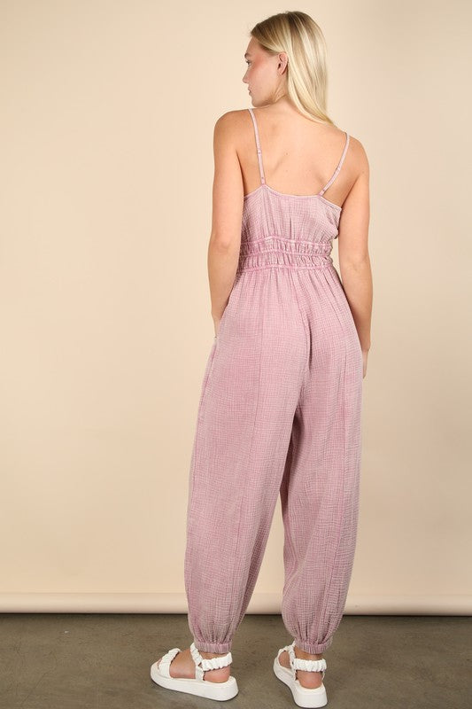 Mineral Washed Cotton Jumpsuit