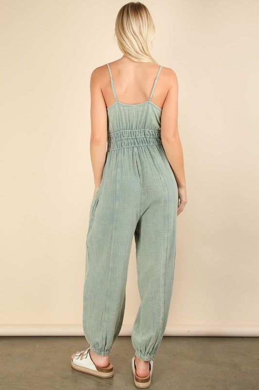 Mineral Washed Cotton Jumpsuit