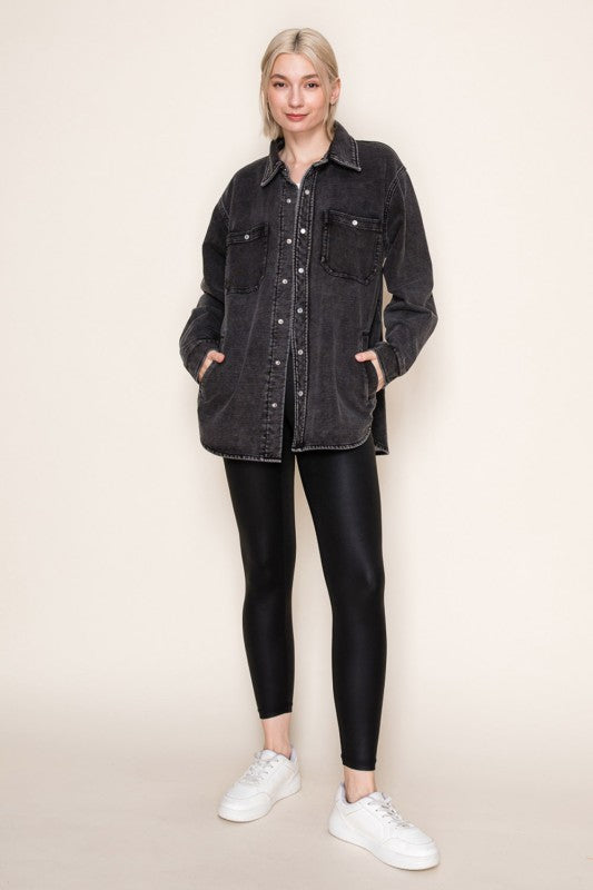 Washed Black Shacket