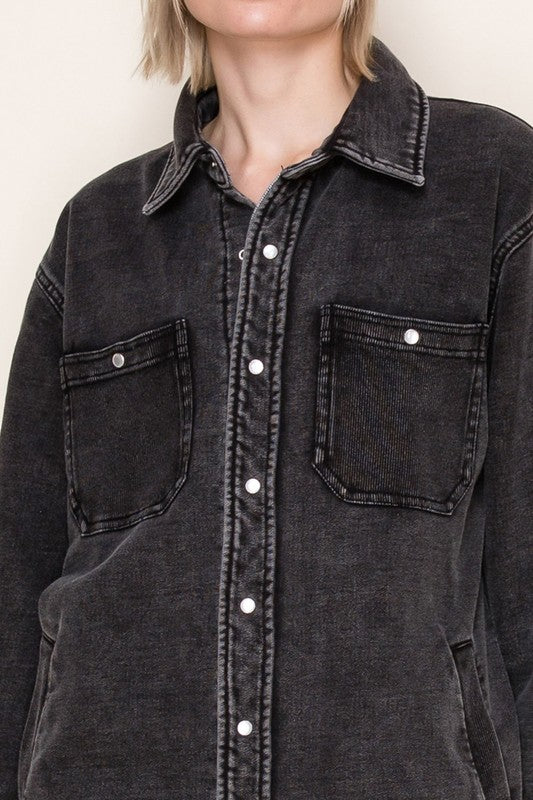 Washed Black Shacket