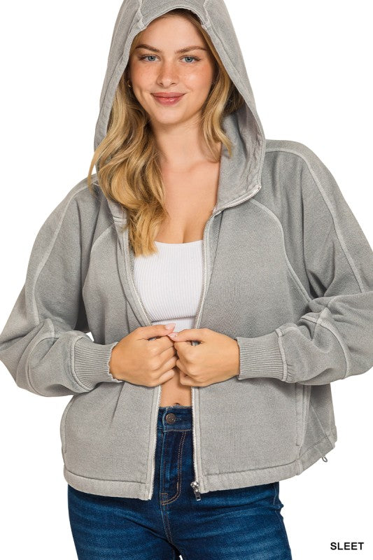 Zip Up Hoodie W Pockets