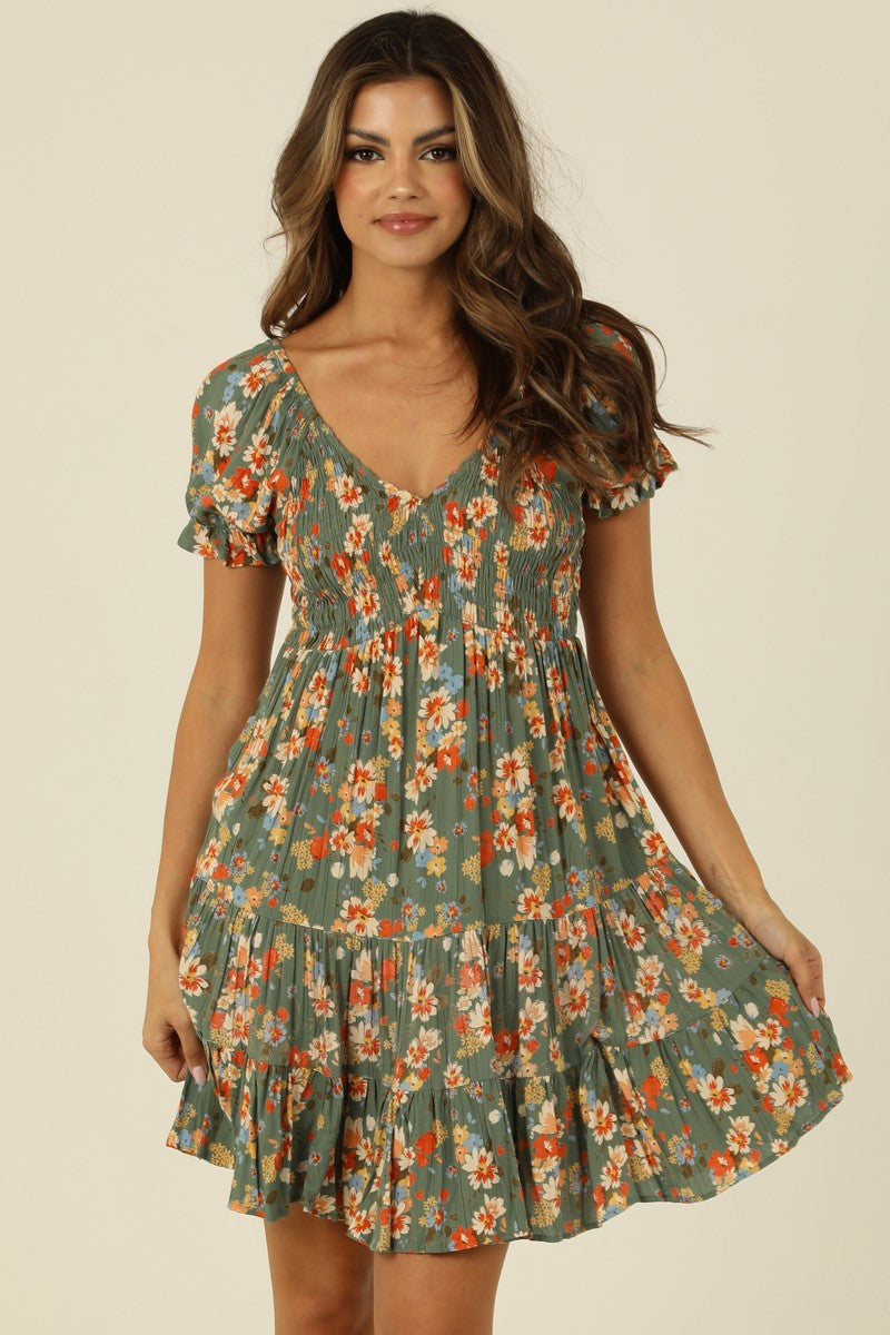 Watercress Smocked Bodice Dress