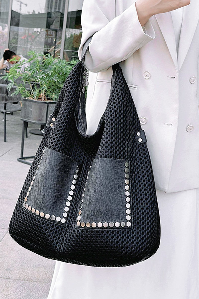 Retro Vintage Mesh Tote Bag