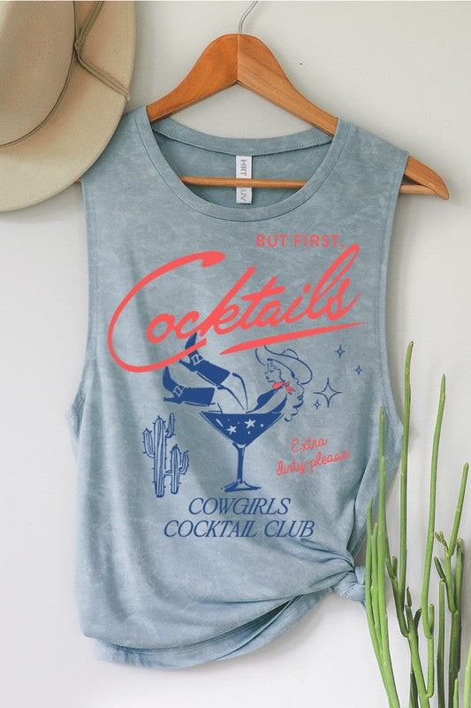 But First Cocktails Mineral Graphic Tank Top