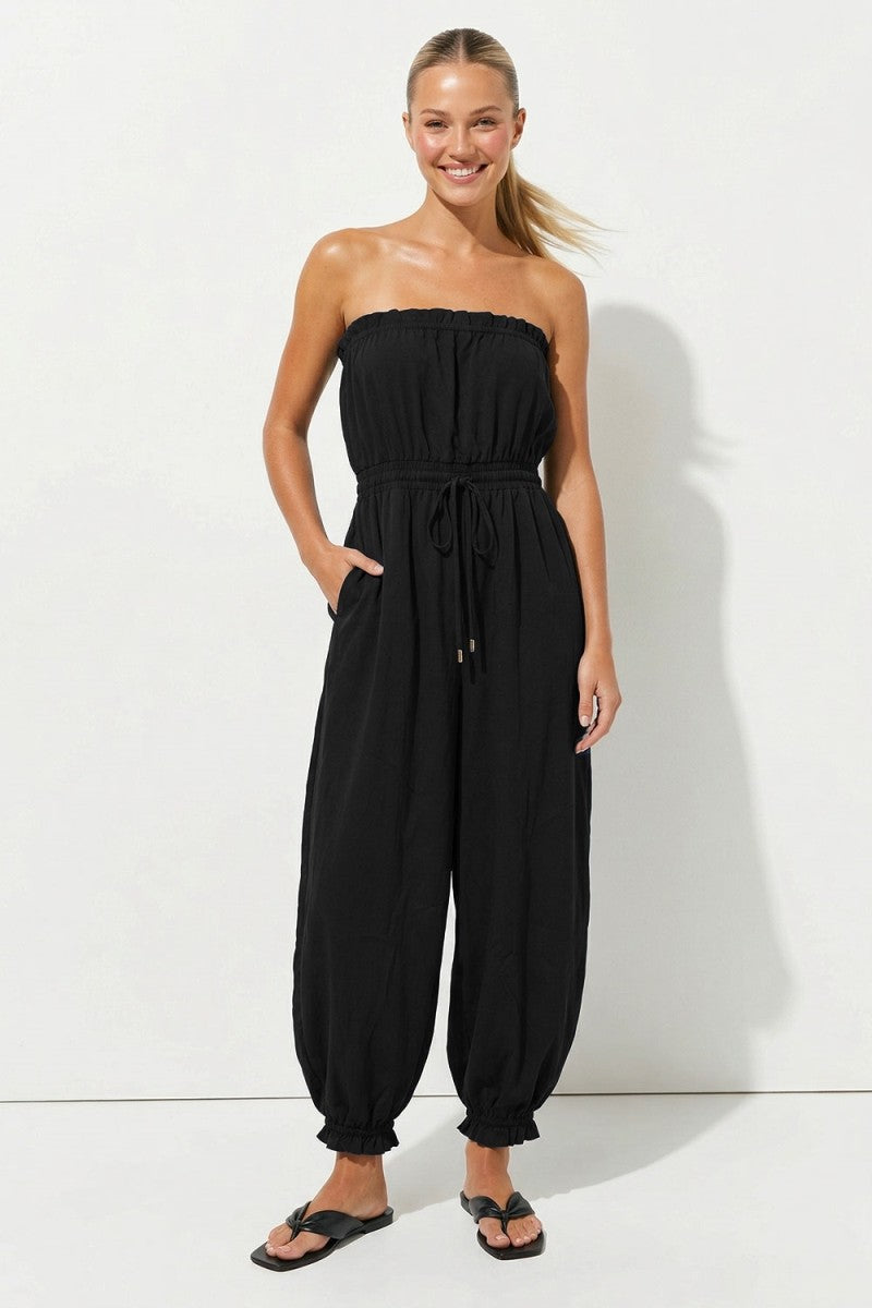 Black Strapless Jumpsuit