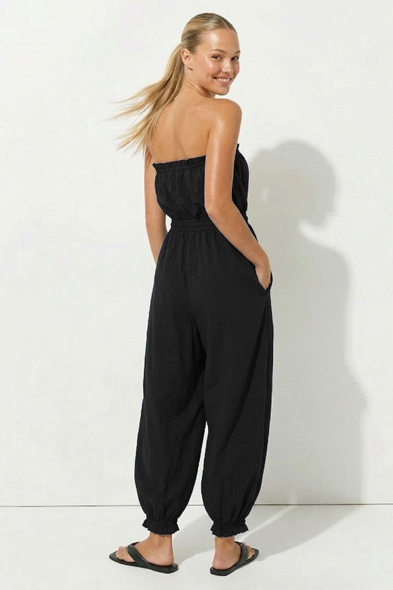Black Strapless Jumpsuit