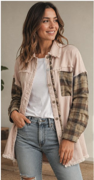 Denim & Plaid Flannel Shacket
