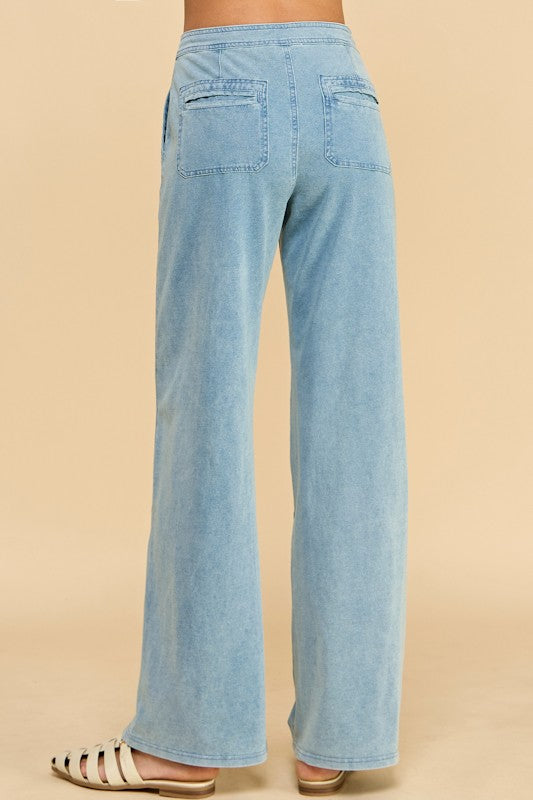 Denim Drawstring Pants