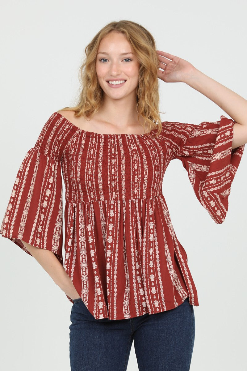Diane Off The Shoulder Flare Sleeve Top