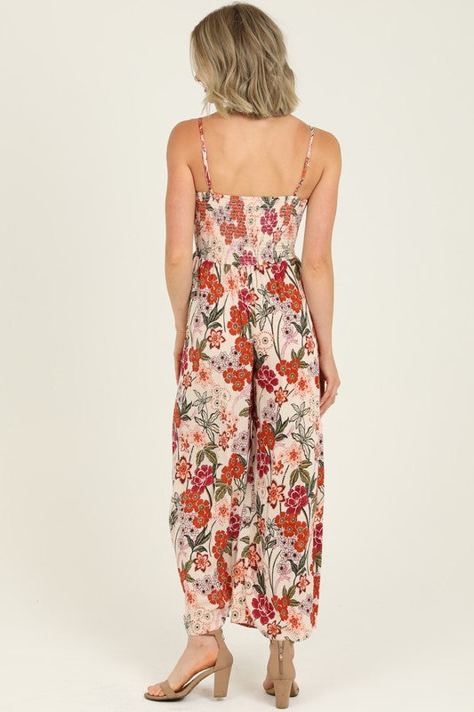 Floral Cut Out Jumpsuit