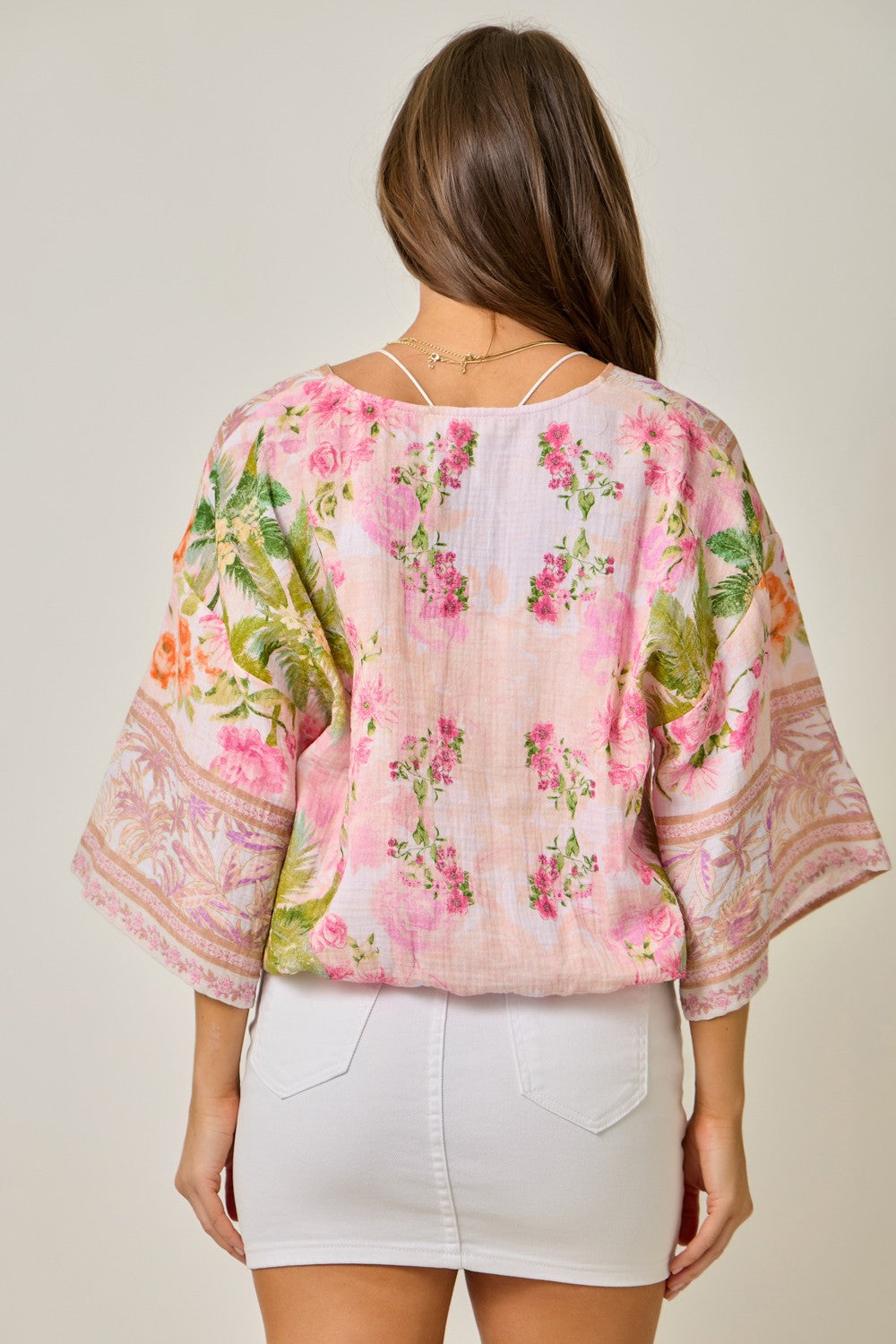 Print Wrap Kimono Top