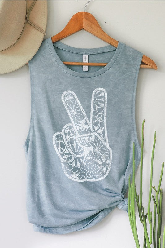 Peace And Love Graphic Tank Top