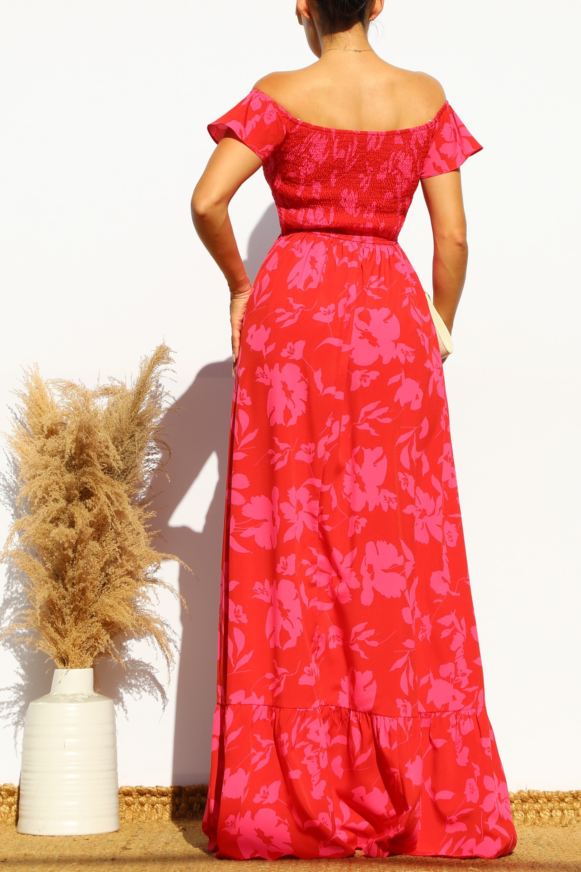 floral smocked maxi dress