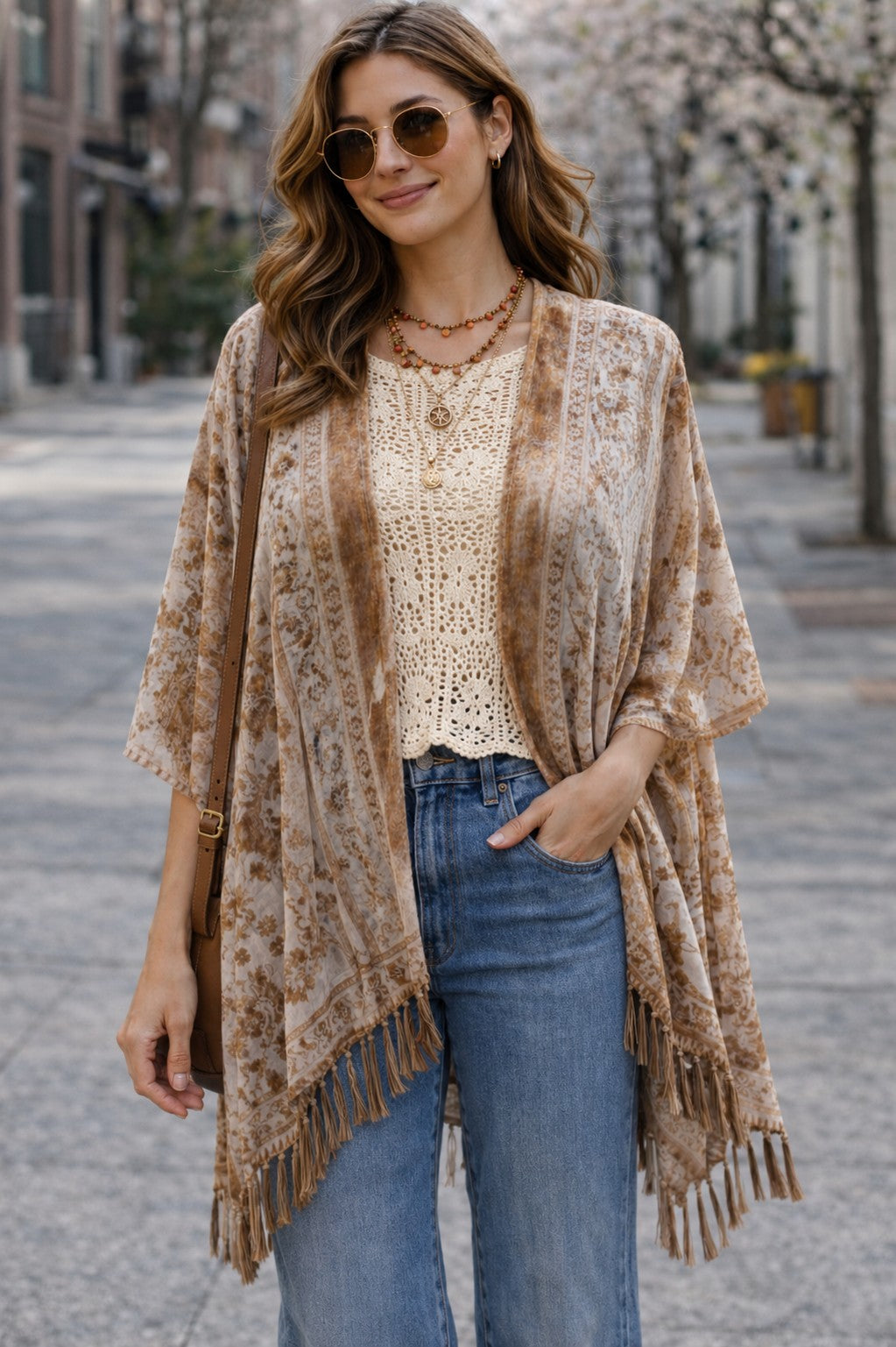 Brown Velvet Kimono