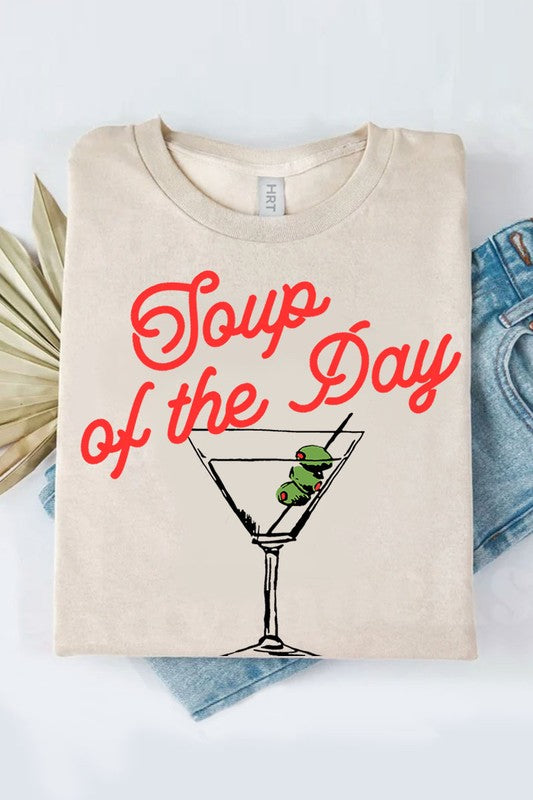 Soup Of The Day Over Washed Graphic Tee