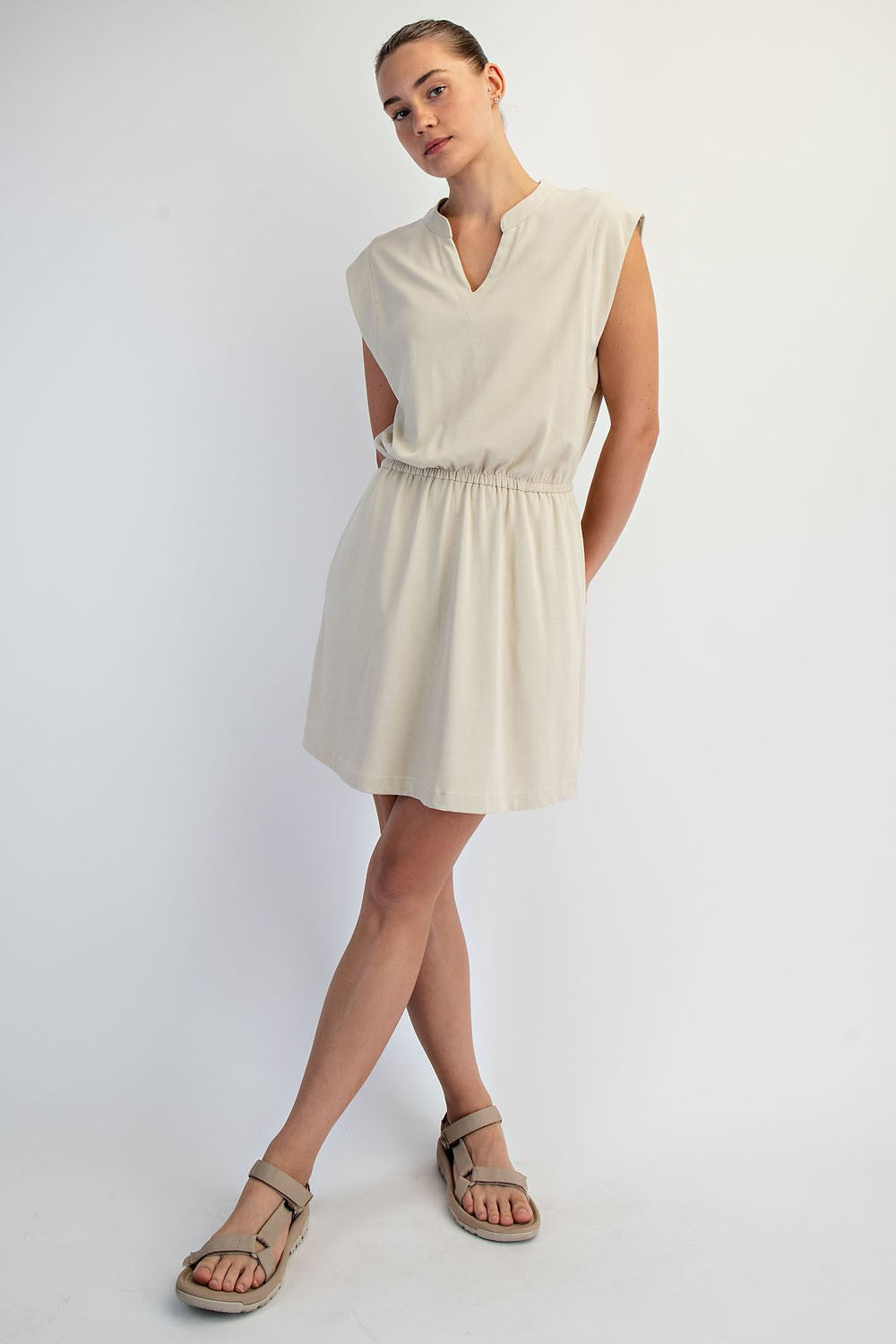 Taupe Mineral Washed Dress