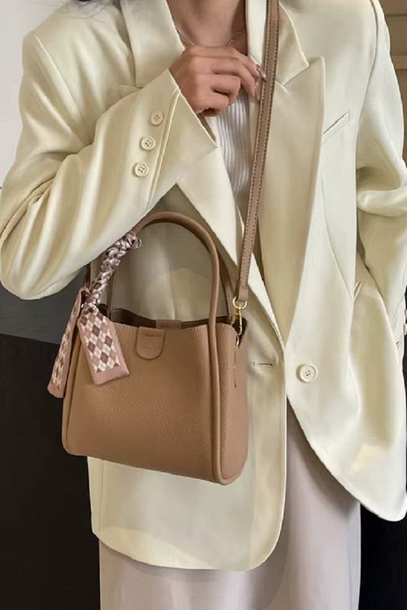 Taupe Crossbody Tote Bag