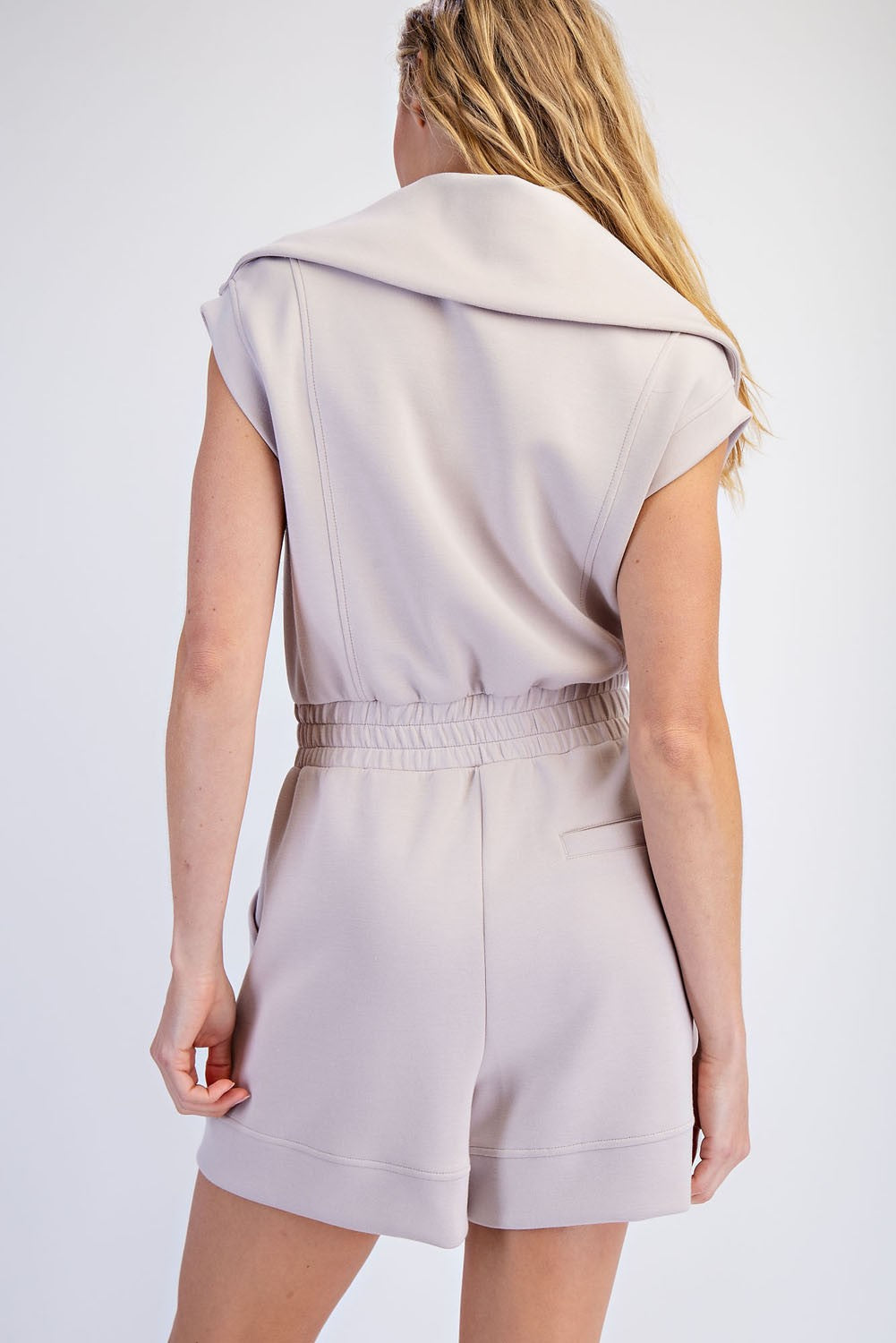 Mocha Cream Scuba Luxe Romper