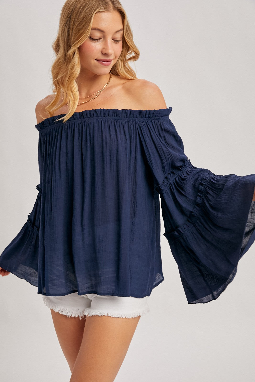 Bell Sleeve Ruffle Top