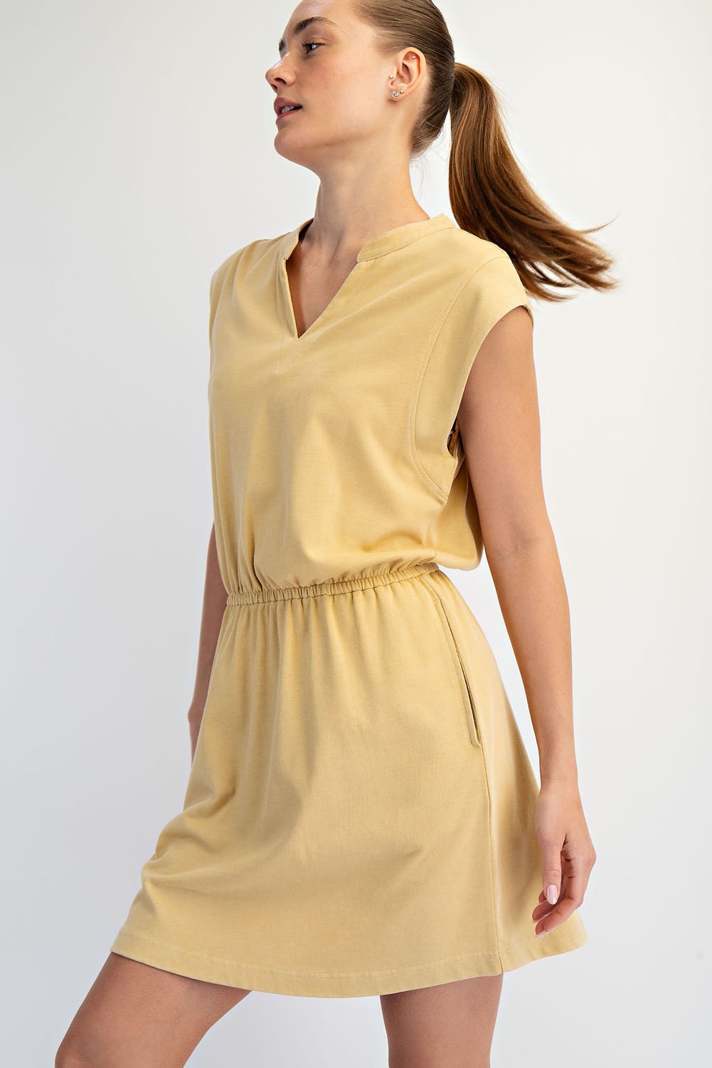 Yellow Mineral Washed Dress