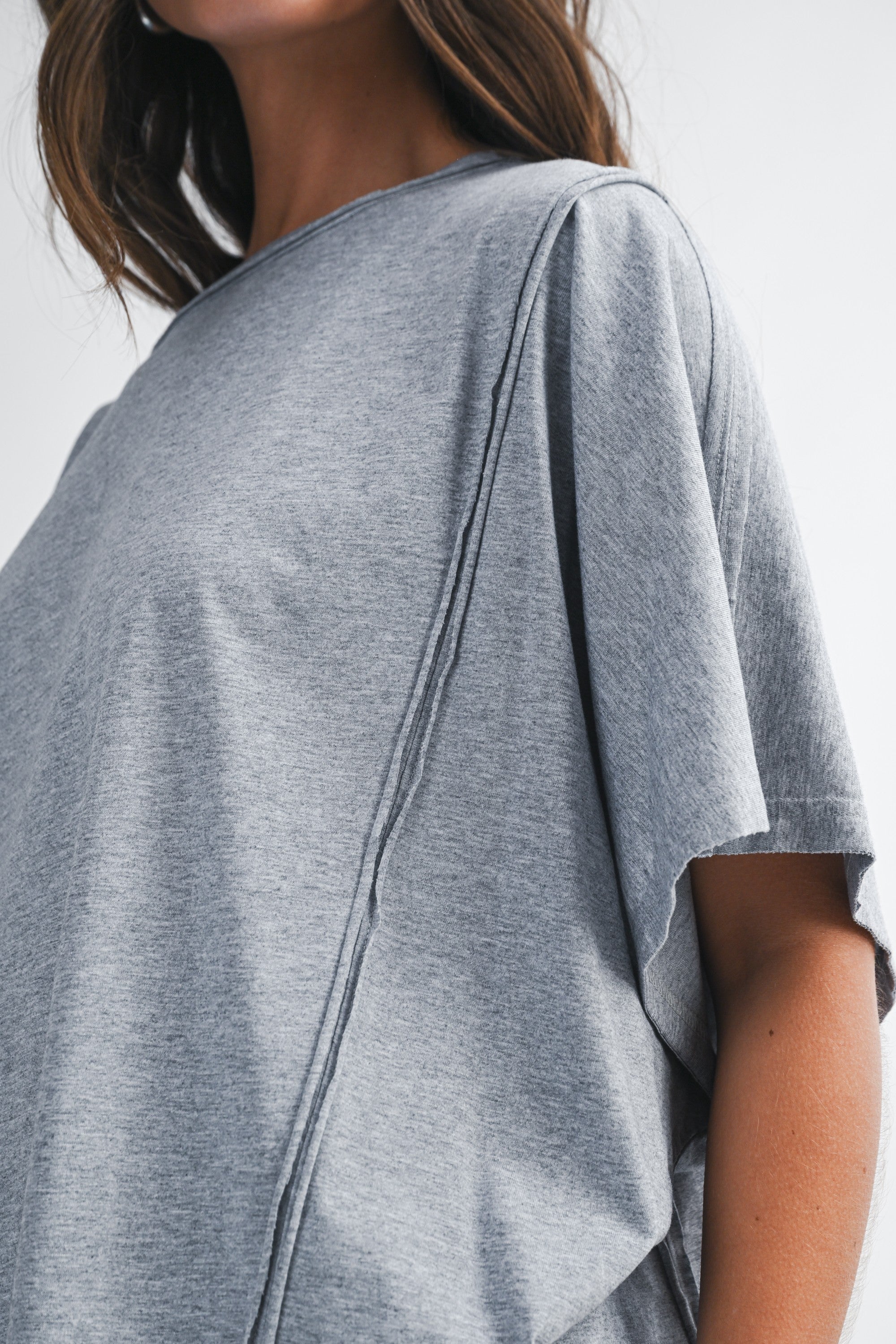 Gray Boxy Dolman Top