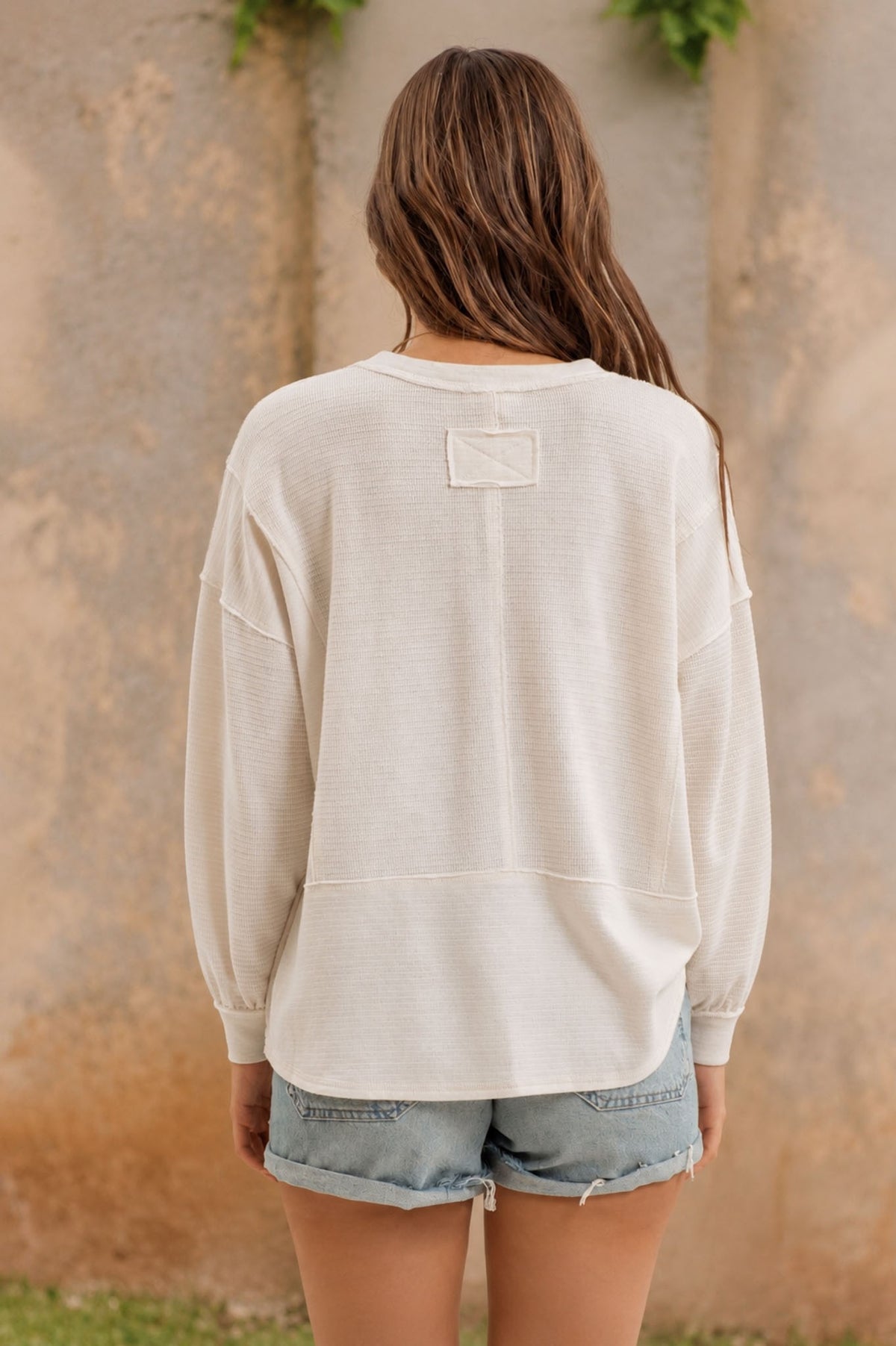 Ivory Split Neck Top