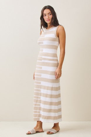 Colorblock Knit Vest & Skirt Set