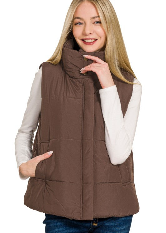 Brown Puffer Vest