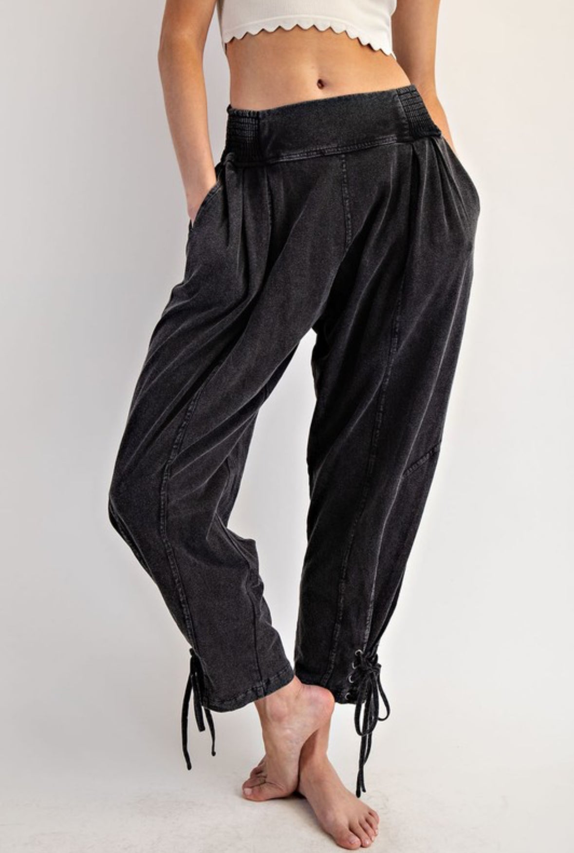 Mineral Washed Tie Jogger Pants