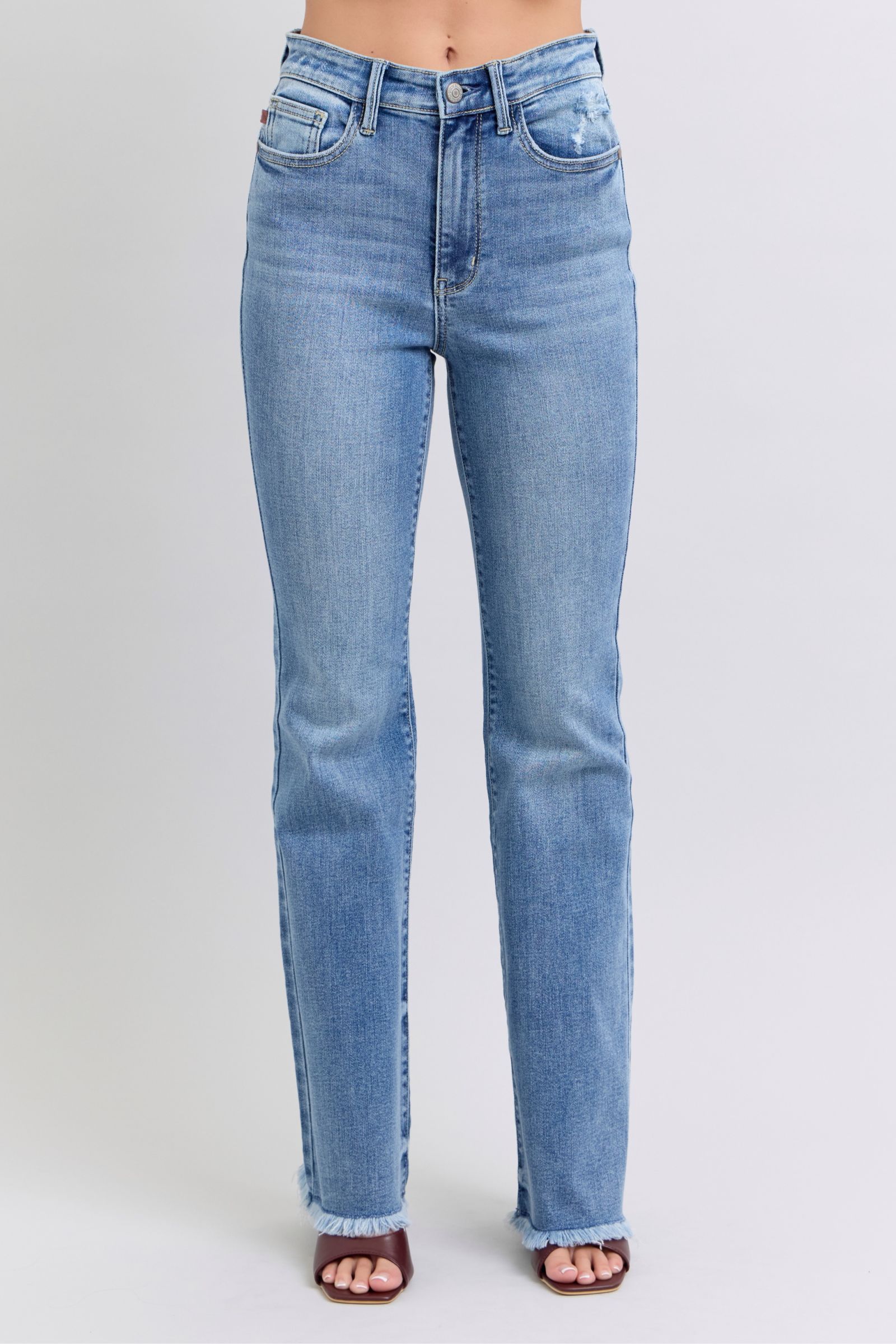 Judy Blue High Waist Bootcut Jean with Fray Hem