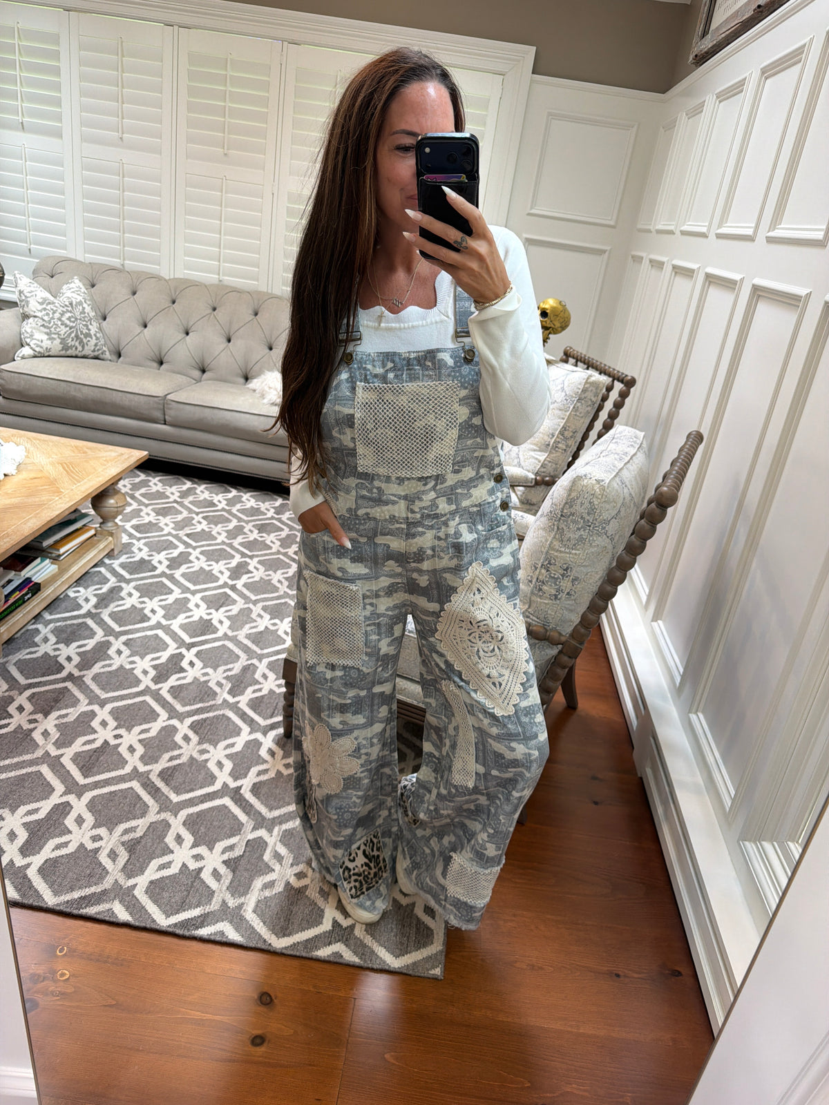 Almond Camo Patchwork Overall