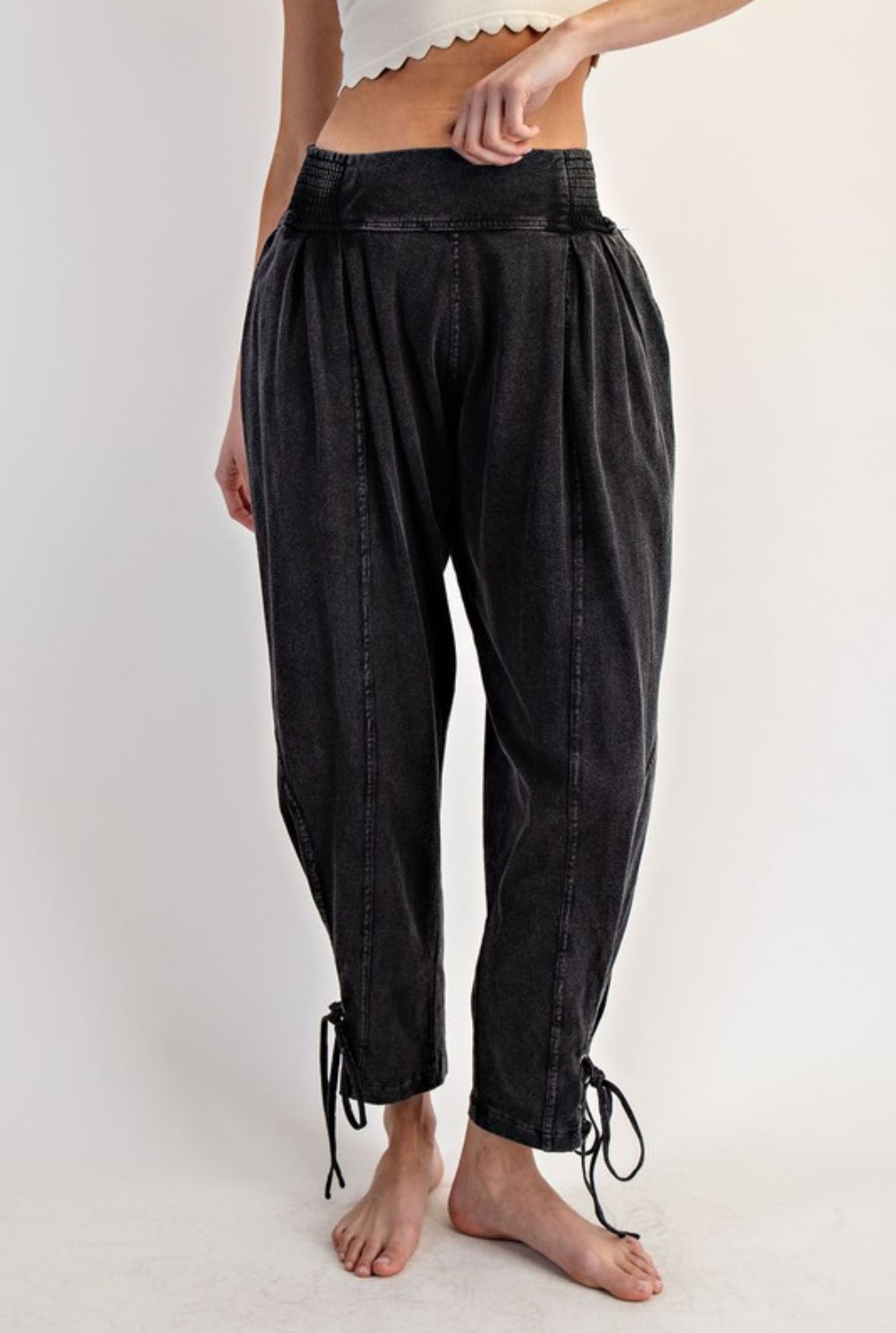 Mineral Washed Tie Jogger Pants