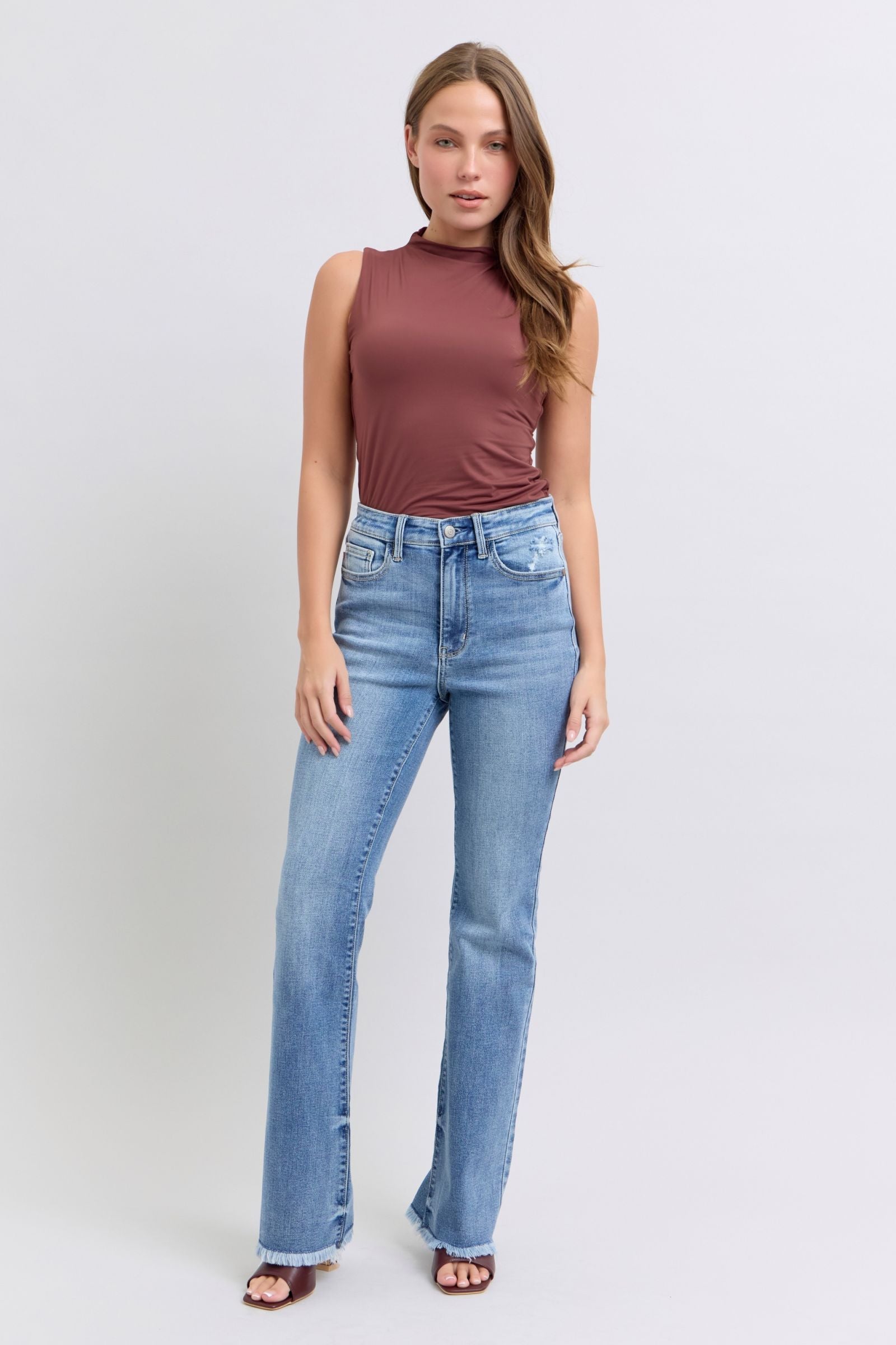 Judy Blue High Waist Bootcut Jean with Fray Hem