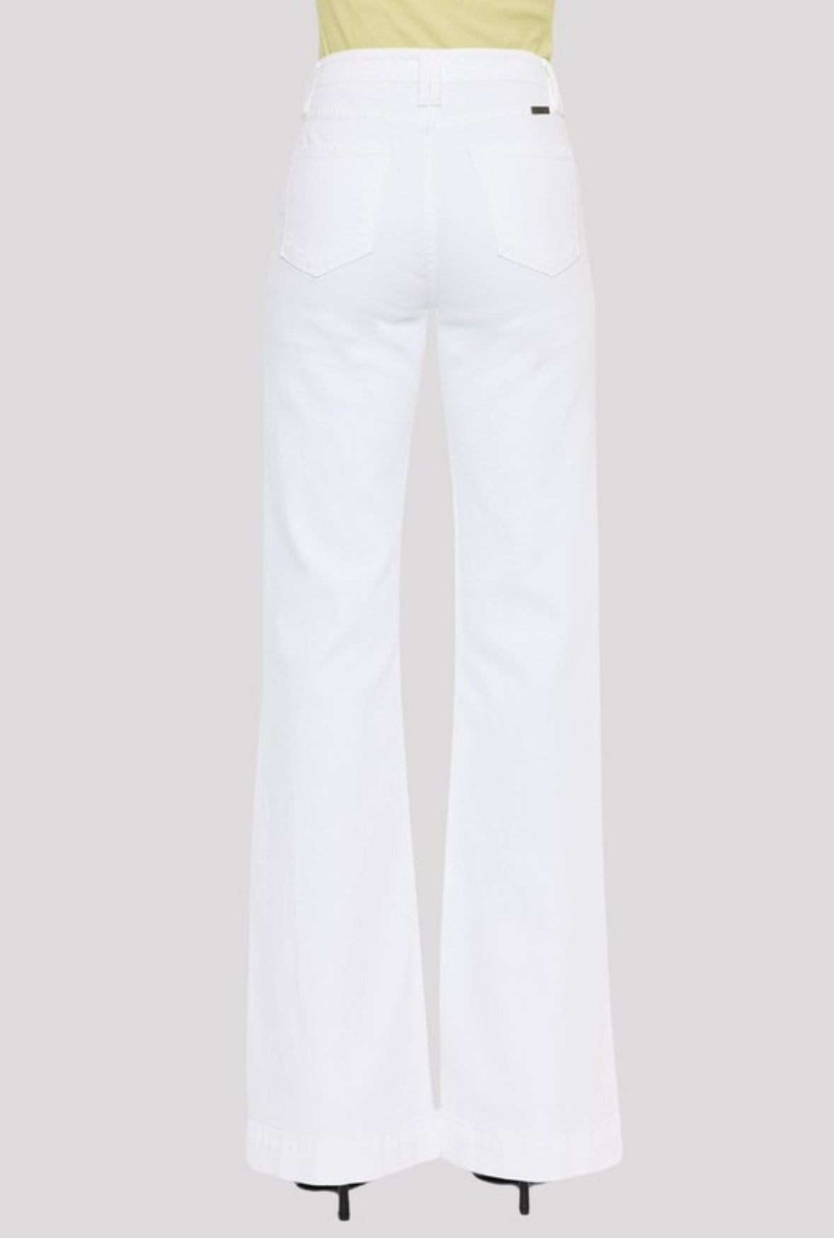 White High Rise Wide Flare