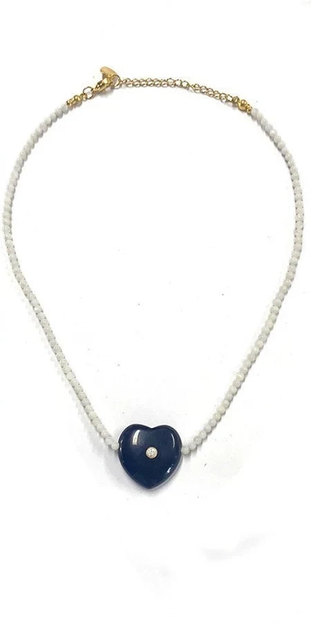 Newport Beaded Heart Necklace