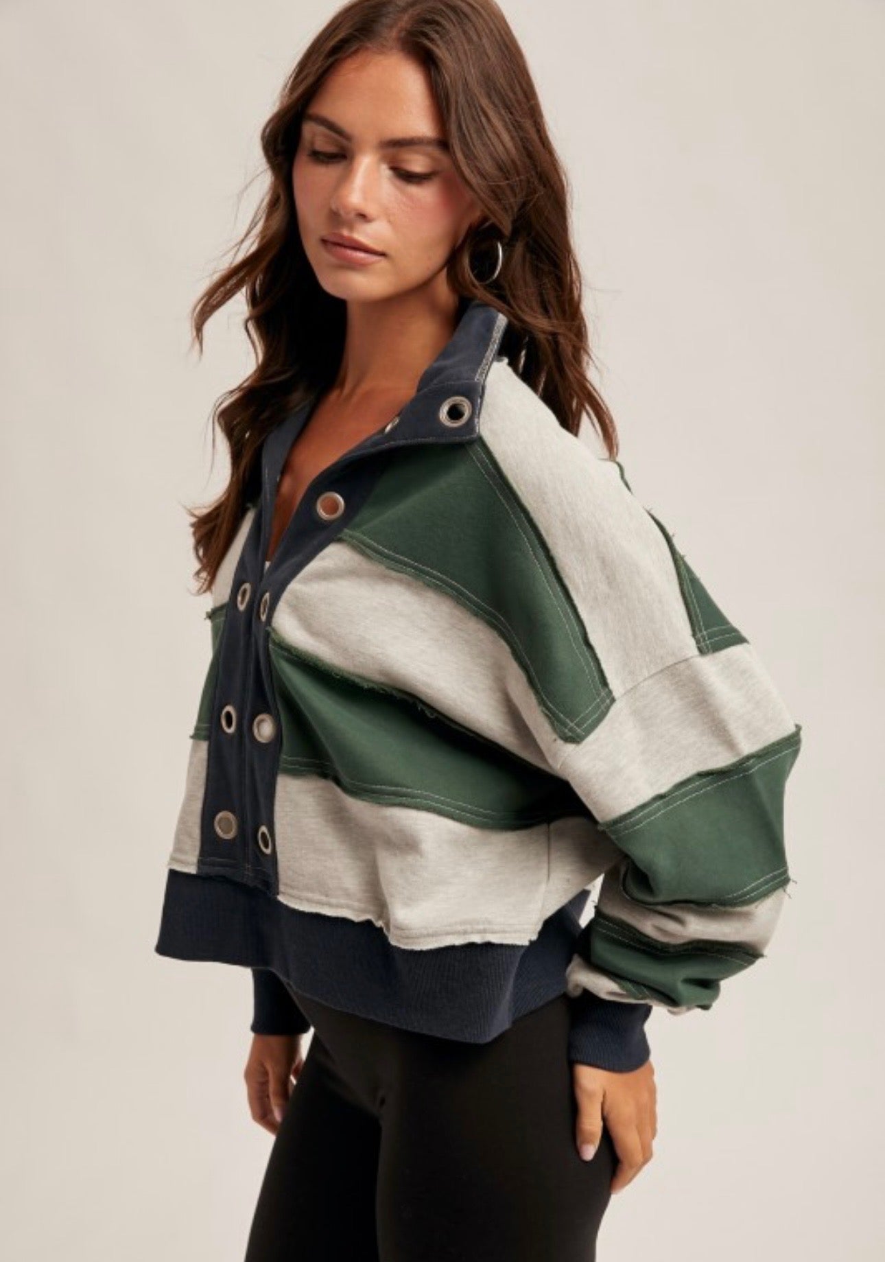 Striped French Terry Pullover